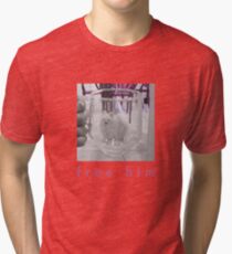White Dog in Glass Prison Tri-blend T-Shirt