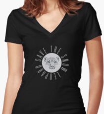 Snow Leopard Day 2017 Women's Fitted V-Neck T-Shirt