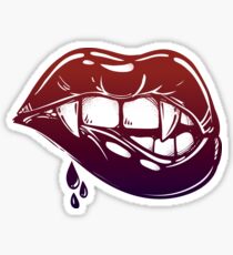 Sexy Vampire Lips with Blood Dripping Sticker