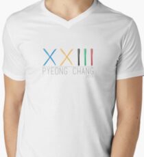 Winterolympiade T-Shirt mit V-Ausschnitt für Männer