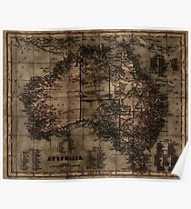 Vintage Map of Australia Poster
