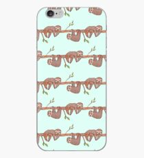 Baby Sloths hanging on Tree Pattern iPhone Case