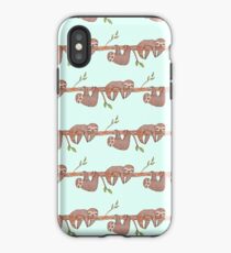 Baby Sloths hanging on Tree Pattern iPhone Case