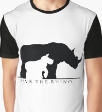 Save The Rhino (White Background) Graphic T-Shirt
