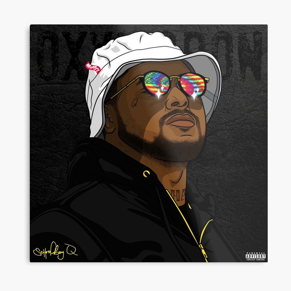 "Schoolboy Q Bucket hat and glasses" Metal Print by yeetarizona