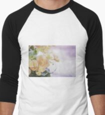 Watercolor Painting; Close Up of Orange Begonia Under Soft Sunlight Men's Baseball ¾ T-Shirt
