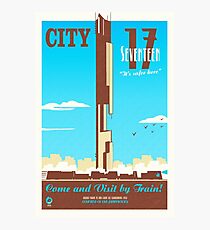 City 17 Travel Poster (blue) Photographic Print