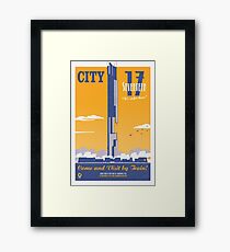 City 17 Travel Poster (orange) Framed Print