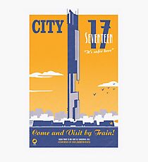 City 17 Travel Poster (orange) Photographic Print