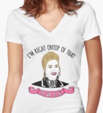 I'm Right Ontop Of That Rose! (Pink) Women's Fitted V-Neck T-Shirt