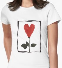 Flower Heart Women's Fitted T-Shirt