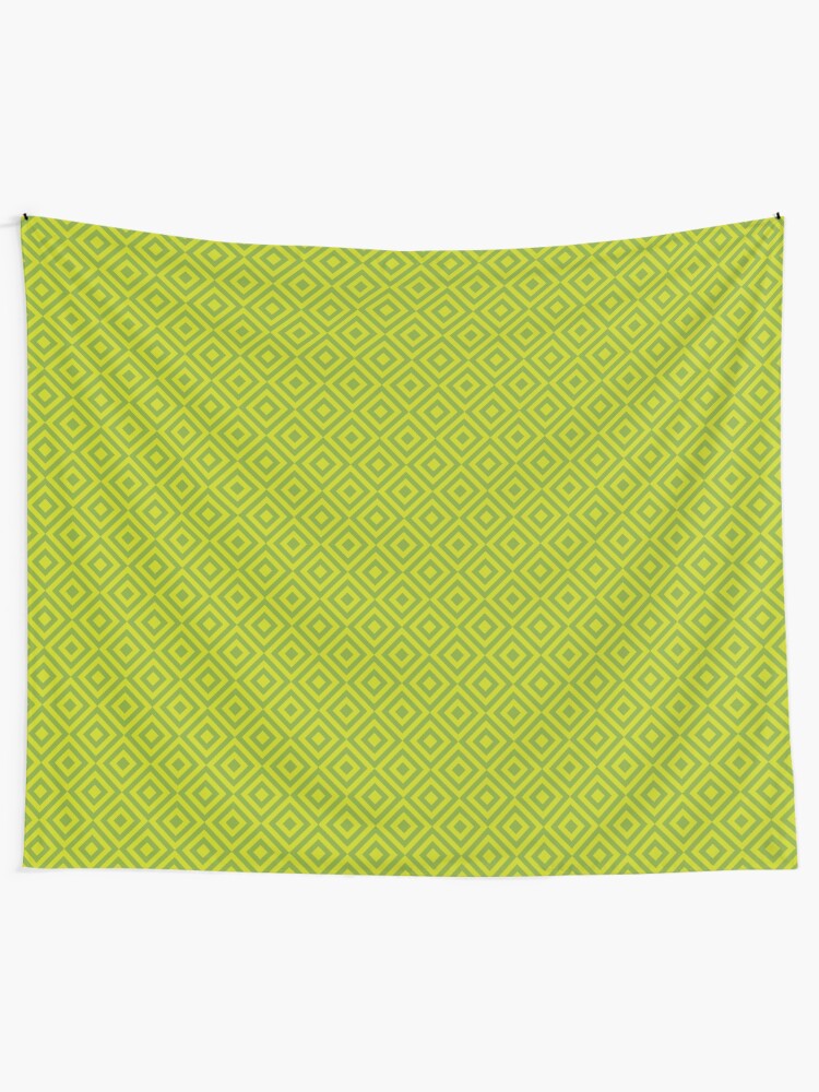 Alternate view of Geometric Pattern: Diamond Strobe: Lime Tapestry