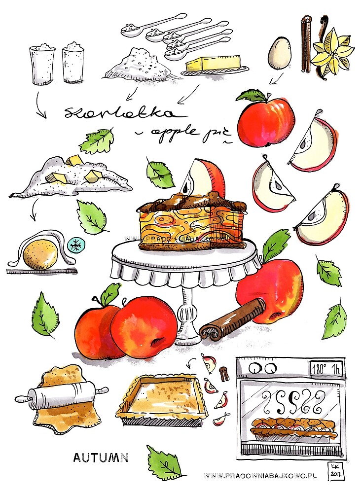 apple pie recipte by kulawiecka redbubble