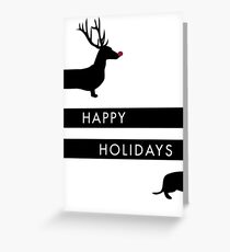 Christmas dachshund reindeer greeting Greeting Card