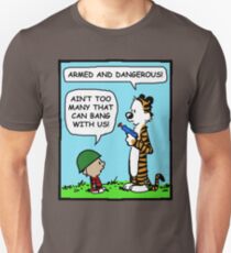 CALVIN HOBBES ARMED AND DANGEROUS Unisex T-Shirt