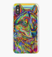 Colorful Psychedelic Rainbow Wolf iPhone Case