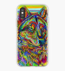 Colorful Psychedelic Rainbow Wolf iPhone Case