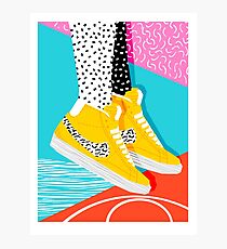 Kid You Not - Memphis retro Schuhe Mode Rückblende 80er Jahre Stil Trends minimalistischen Kunst Neon Fotodruck
