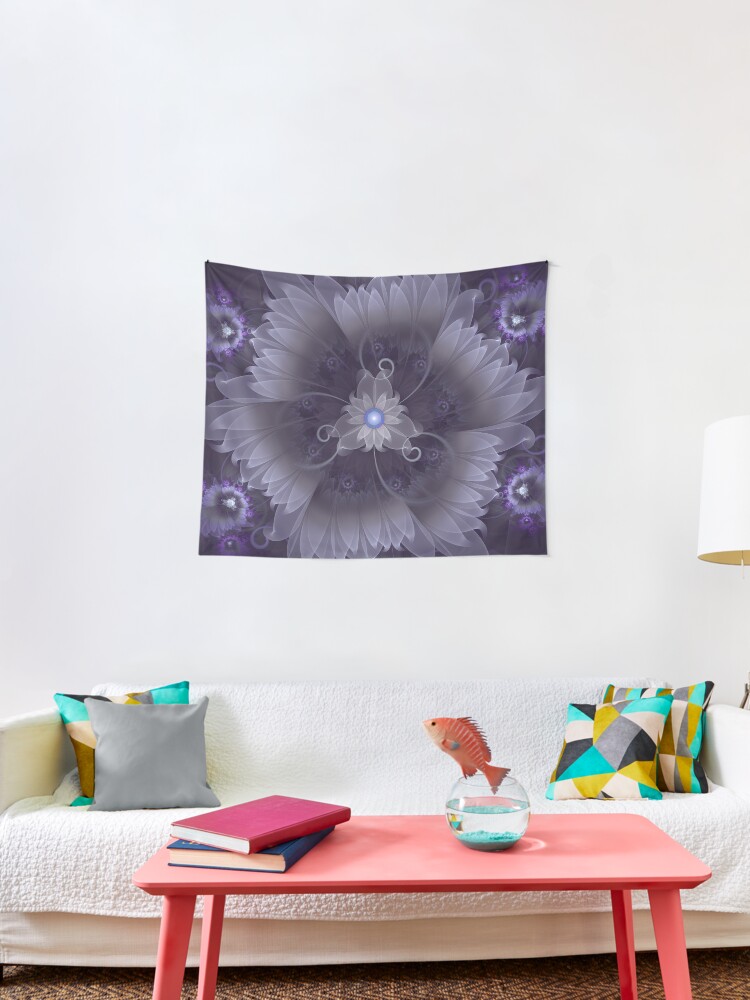 Amazing Fractal Triskelion Purple Passion Flower Tapestry By