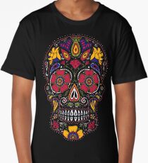 Day of the Dead Sugar Skull Dark Long T-Shirt