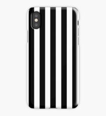 Black White Stripe Bedspread iPhone Case/Skin