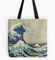 Bolsa de tela Gran camiseta de la onda - Hokusai Duvet Surfing Kanagawa Monte Fuji Pegatina
