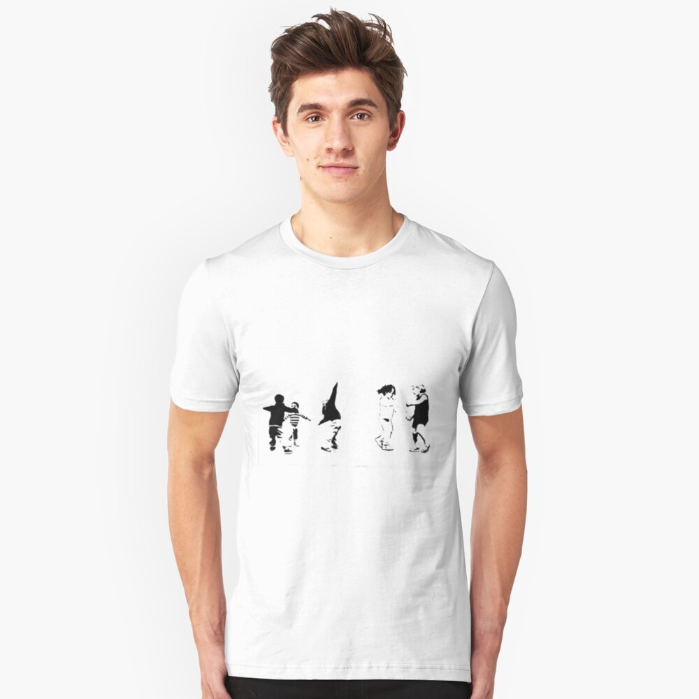 Children Playing: Stencil Art Slim Fit T-Shirt