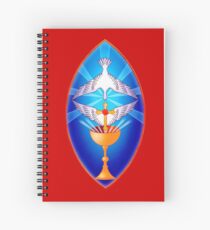 Rosicrucian Cross, Dove and Grail Spiral Notebook