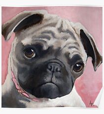 Bailey - Pug dog portrait animal painting Poster