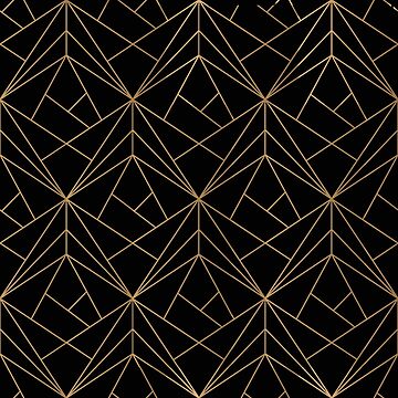 Artwork thumbnail, Black and Gold Geometric Pattern  by koovox