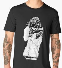 COLD (Black and White) - Sad Japanese Aesthetic Men's Premium T-Shirt