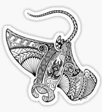 Tribal - Polynesian influenced Manta Ray Sticker