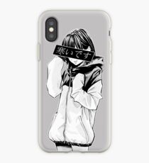 COLD (Black and White) - Sad Japanese Aesthetic iPhone Case