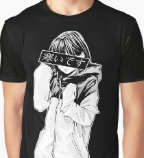 COLD (Black and White) - Sad Japanese Aesthetic Graphic T-Shirt
