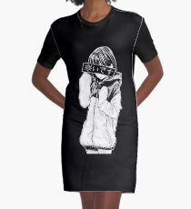 KALT (schwarz und weiß) - traurig japanische Ästhetik T-Shirt Kleid