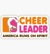 Cheerleading T-Shirt Cheerleader America Runs On Spirit Sticker