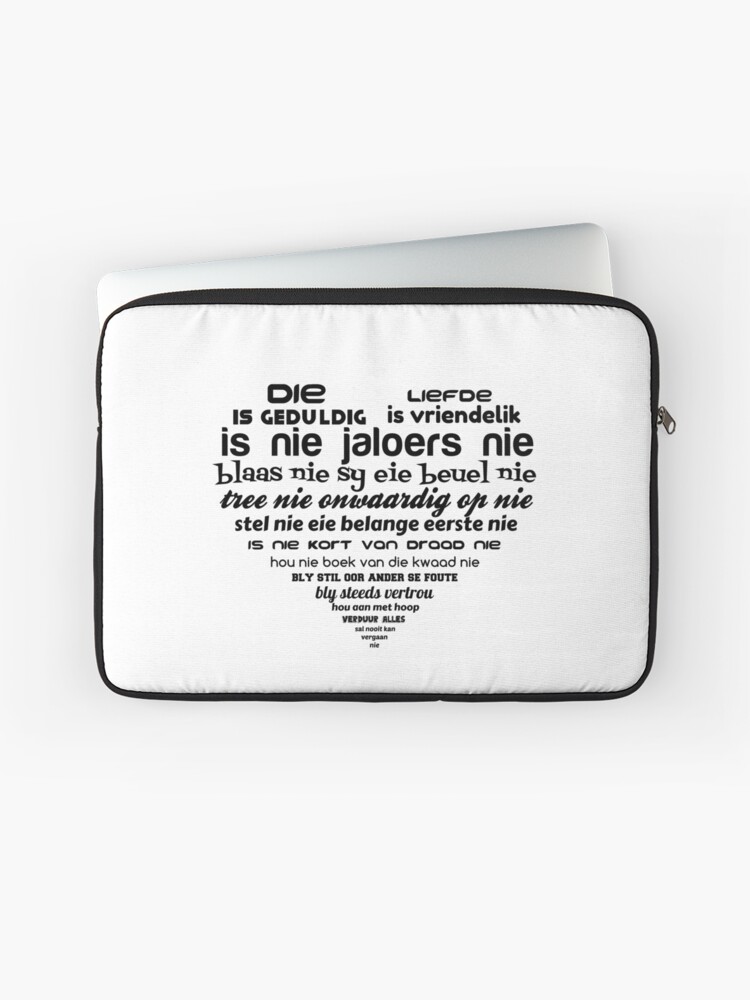 Die Liefde 1 Korinthiers 13 Laptop Sleeve