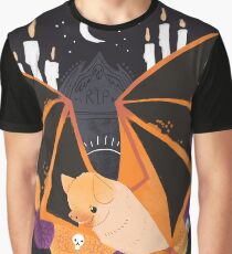 Familiar - Orange Painted Bat Graphic T-Shirt