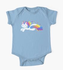 Regenbogen-Einhorn-Miezekatze Baby Body Kurzarm
