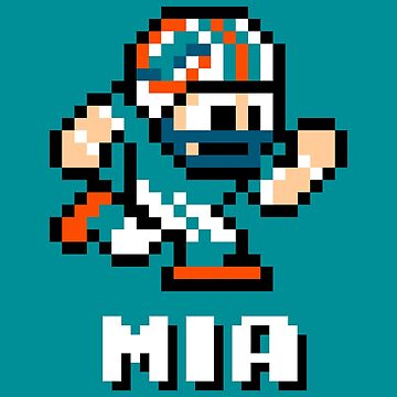 Miami Dolphins NFL Football Player 8-bit Tecmo Super Bowl Nintendo T-Shirt