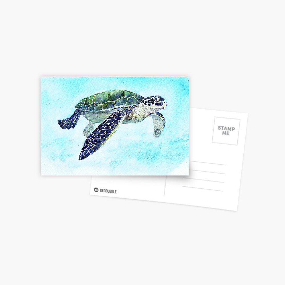 Postcards for the Reef 2: Happy Turtle Postcard