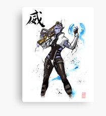 Aria from Mass Effect sumi and watercolor style Canvas Print