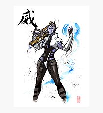Aria from Mass Effect sumi and watercolor style Photographic Print