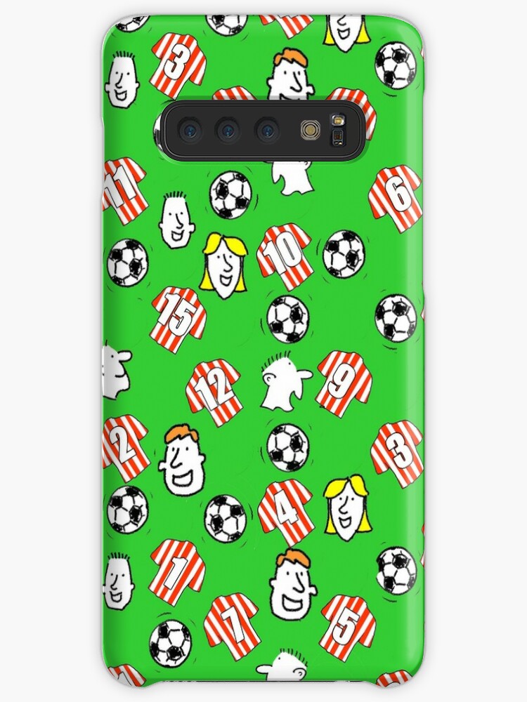 Cartoon Footballs Red White Stripe Shirts Fans Case Skin