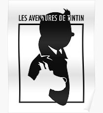 tintin and snowy silouete Poster