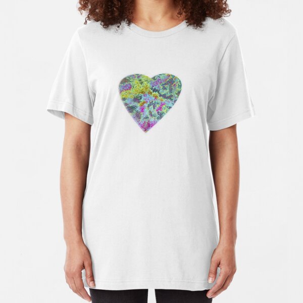 Color Burst Heart Slim Fit T-Shirt