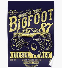 Monster Truck Retro Vintage Poster