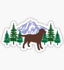 Chocolate Labrador Silhouette Evergreen Sticker