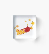 retro cartoon ABC symbol Acrylic Block