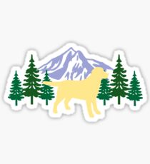 Yellow Labrador Silhouette Evergreen Sticker